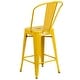 preview thumbnail 20 of 97, 24'' High Metal Indoor-Outdoor Counter Height Stool with Back