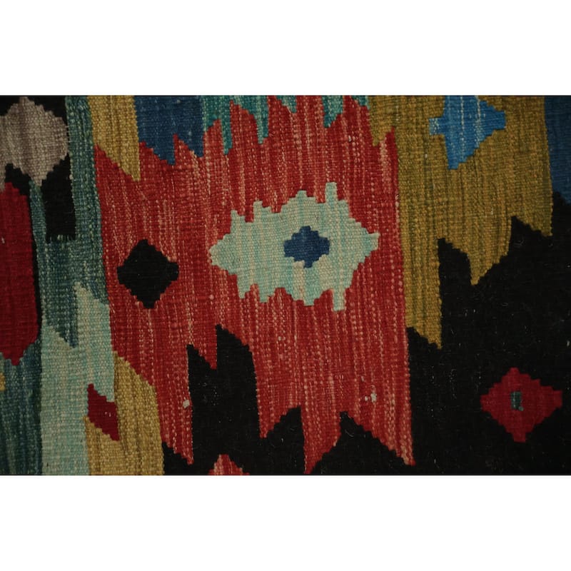 Hand Woven Oriental 100% Wool Carpet Southwestern Tribal Multi-Colored Kilim Area Rug - 8' 0'' X 5' 9''