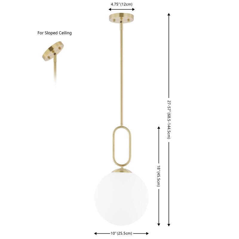 SAFAVIEH Lighting Danva Extendable Pendant - 10 in. W x 10 in. D x 27-57 in. H