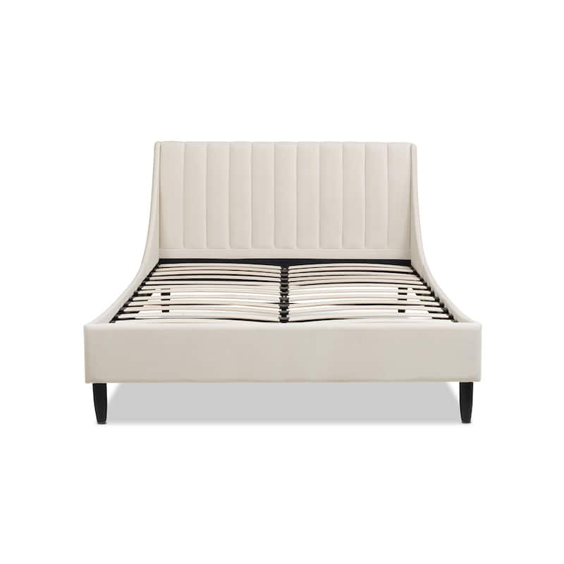 Willow Performance Velvet Channel Tufted Platform Bed