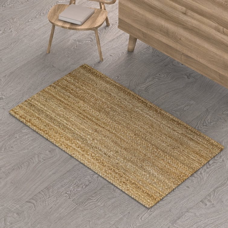 Jute Hand Braided Zigzag Stitch Natural Fibers Farmhouse Style Area Rug