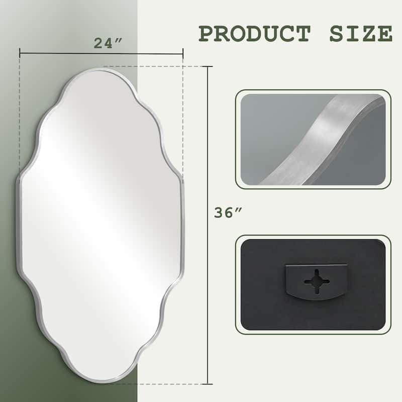 Scalloped Aluminum Alloy Framed Irregular Wall Mirror