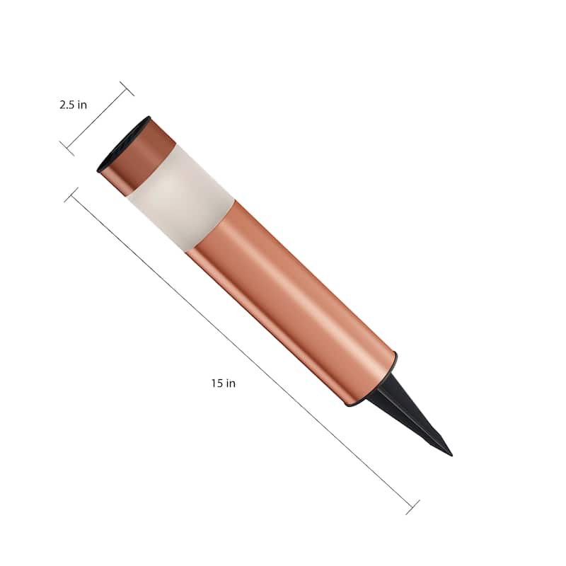 Solar Path Bollard Lights, Set of 6 15" Pure Garden