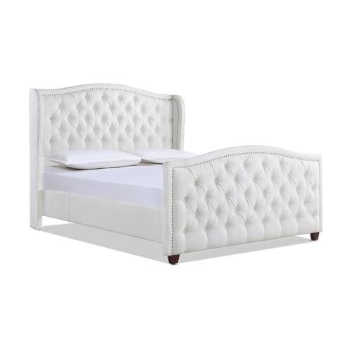 Marcella Upholstered Tufted Wingback Panel Bed