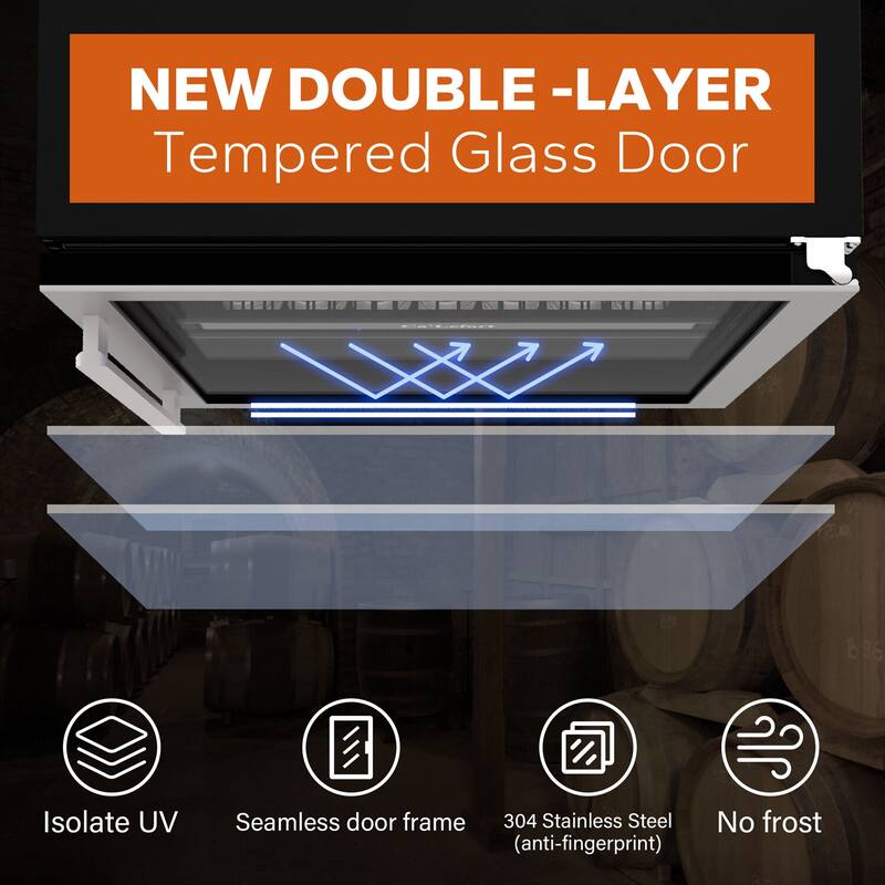 24 Inch 46 Bottle Built-in/ Freestanding Wine Cooler