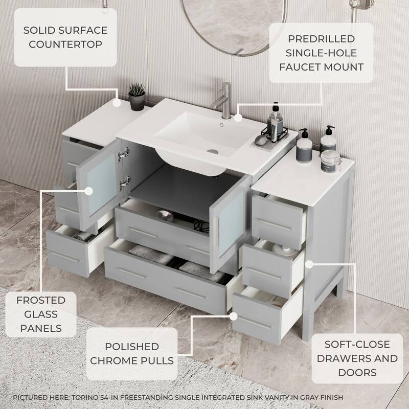 Fresca Torino 36" Free Standing Single Vanity Set with Engineered Wood