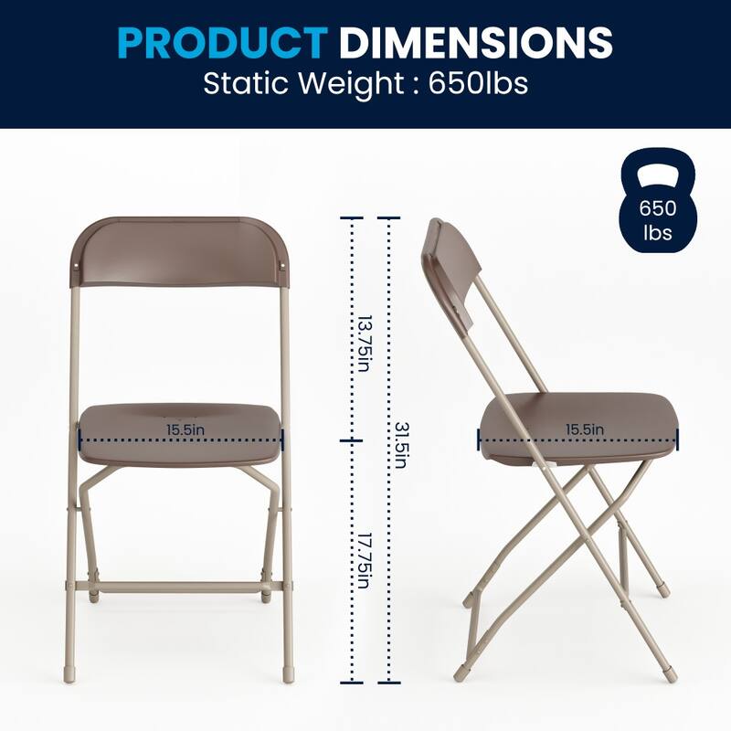 Plastic Folding Chair - 650LB Weight Capacity - Event Chair