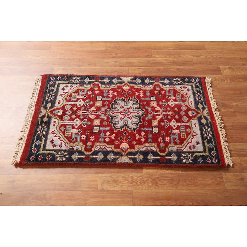 Hand Knotted Oriental 100% Wool Carpet Traditional Medallion Red Kazak Area Rug - 3' 0'' X 2' 0''