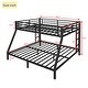preview thumbnail 3 of 9, Queen over King Size Metal Bunk Bed with Fence, Ladder, Space-Saving and Noise Reduced for Teens and Adults