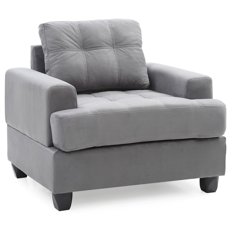 Solid Tufted Upholstered Accent Chair - 38" - Gray and Black