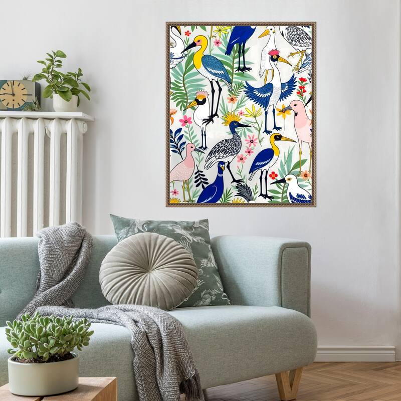 The Aviary Almanac by Uma Gokhale Framed Canvas Wall Art