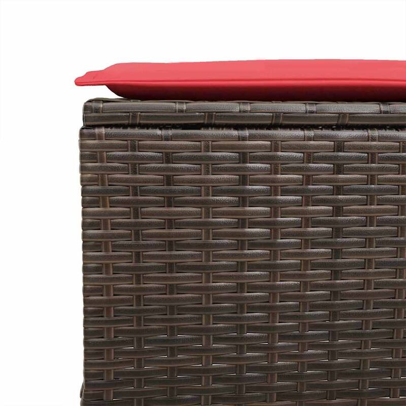 vidaXL Patio Sofa with Cushions 2-Seater Modular Couch Loveseat Poly Rattan - 24.4 x 51.6 x 27.2 in