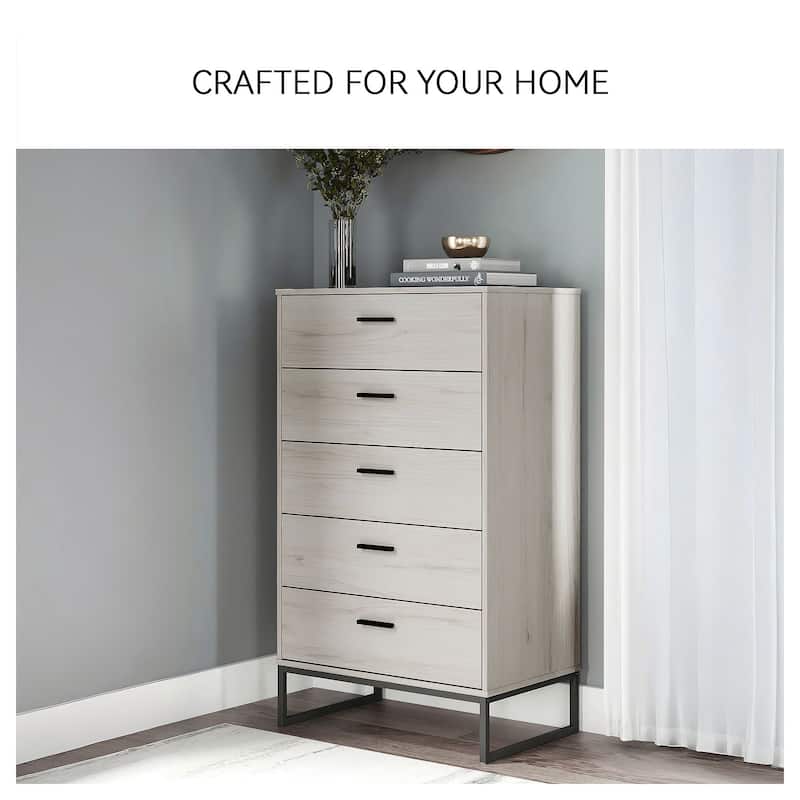 Signature Design by Ashley Socalle Light Natural/Black 5 Drawer Chest