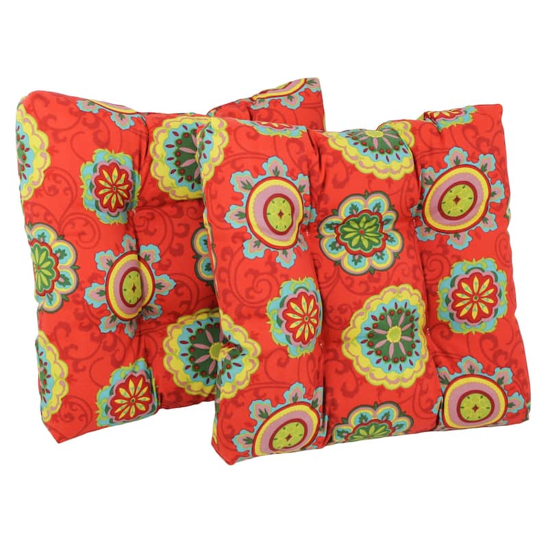 19-inch Square Indoor/Outdoor Chair Cushions (Set of 2) - 19" x 19" - Farrington Terrace Grenadine