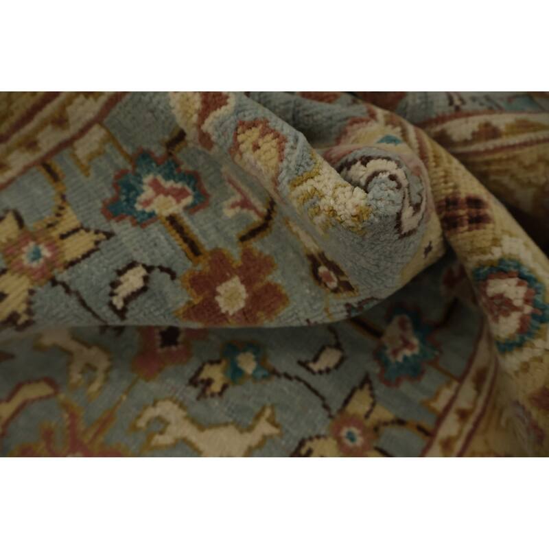 Hand Knotted Oriental 100% Wool Carpet Traditional All-Over Navy Blue & Blues Ziegler Area Rug - 4' 0'' X 2' 0''