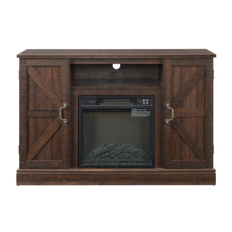 Farmhouse TV Stand with Fireplace Insert Classic Entertainment