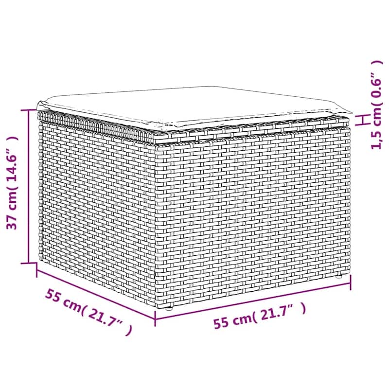 vidaXL Garden Sofa Set Poly Rattan Large Modular Garden Sofa Set - 24.4 x 24.4 x 27.2 in (W x L x H)