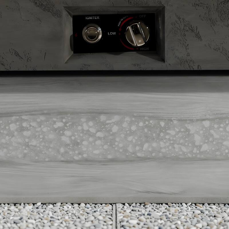 Rossetta 48" Outdoor Adjustable Height Rectangle Fire Pit Table with Concrete Texture