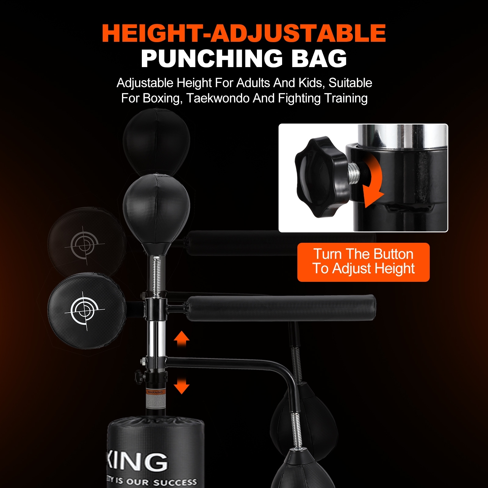 Punching Bag With Stand 5 In 1 Adjustable Height For Adult