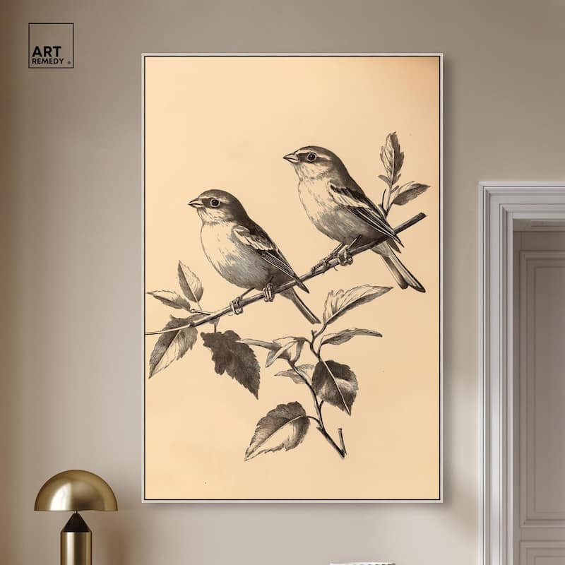 Pair of Finches I Canvas by Art Remedy