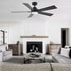 preview thumbnail 29 of 69, YUHAO Kaleido 52 in. Indoor Matte Black 3-Colors Integrated LED 6-Speeds Ceiling Fans with Dual-Finish Blades and Remote Control