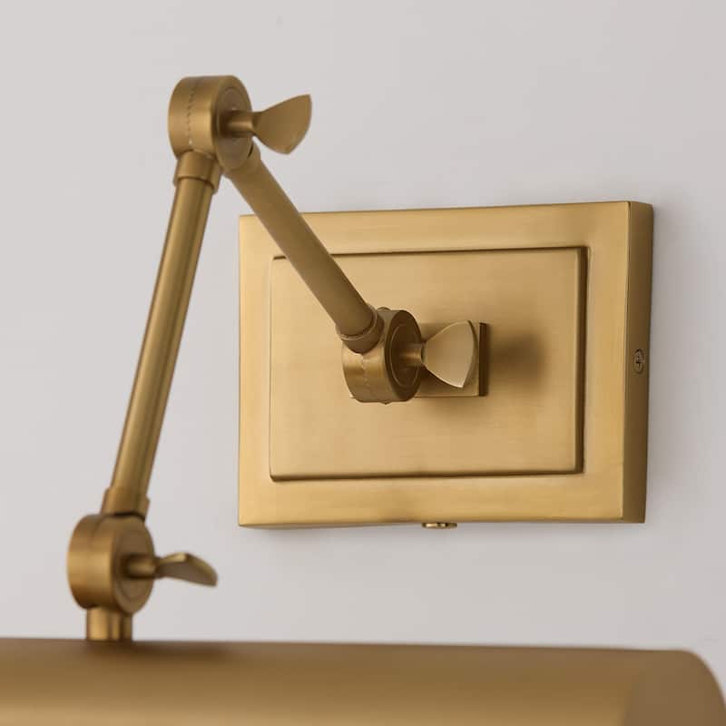 4"H x 16"W Adjustable Pivoting Picture Light Wall Sconce with Optional Plug-in and Cord Cover - 16"W x 17"H x 19"E