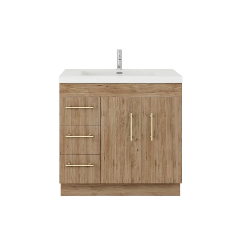 Eliza 36'' Freestanding Vanity(Left Drawers) with Single Sink