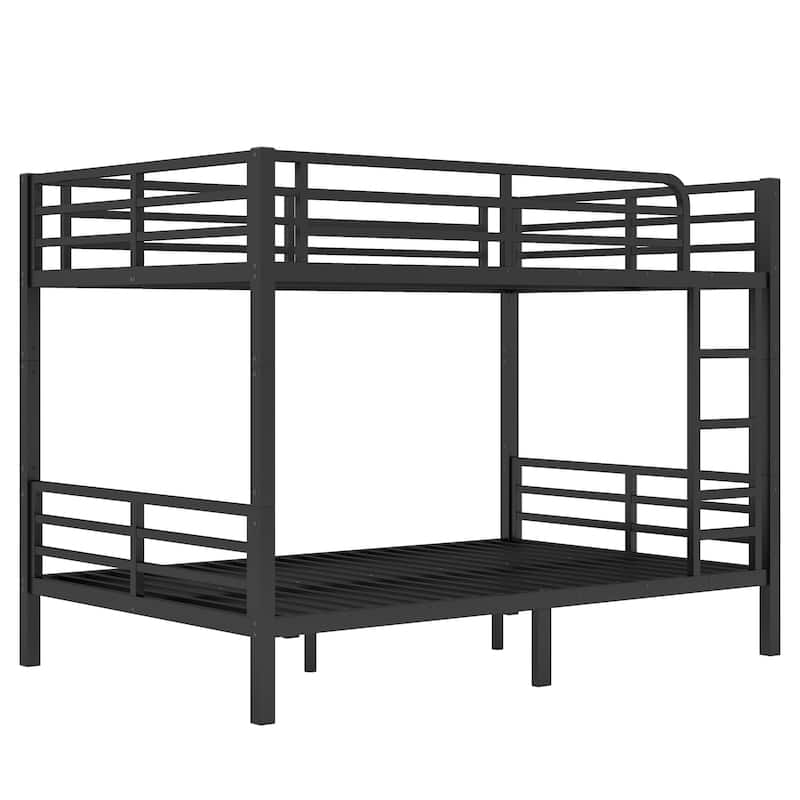 Full XL-over-Full XL Metal Bunk Bed with Noise Reduction and Under-Bed Storage