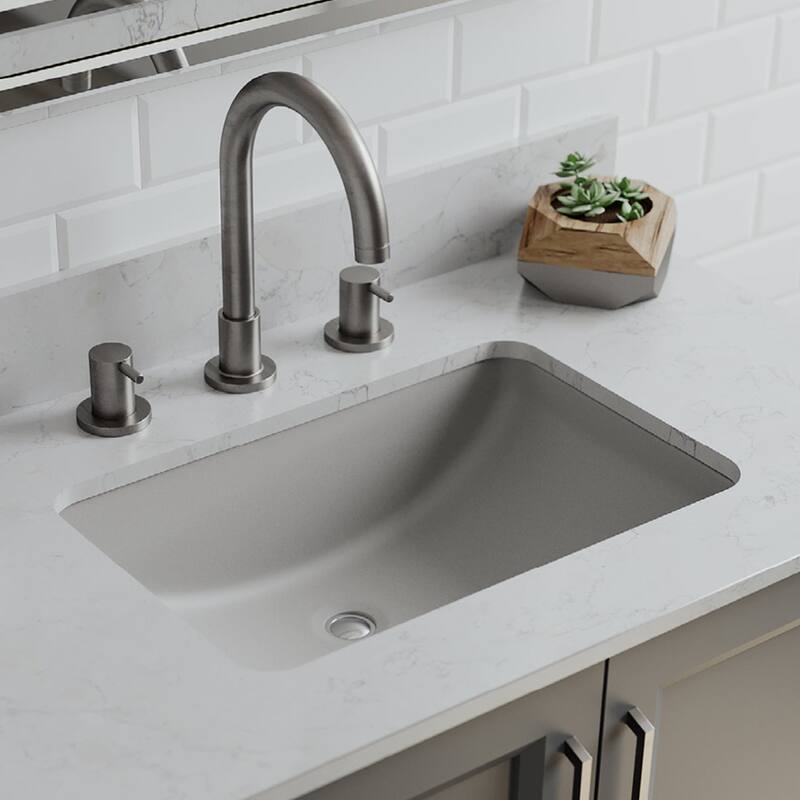 Lexicon 21" Dual Mount Quartz Platinum Composite Rectangle Vanity Bathroom Sink in Galaxy Concrete LP-V214-C