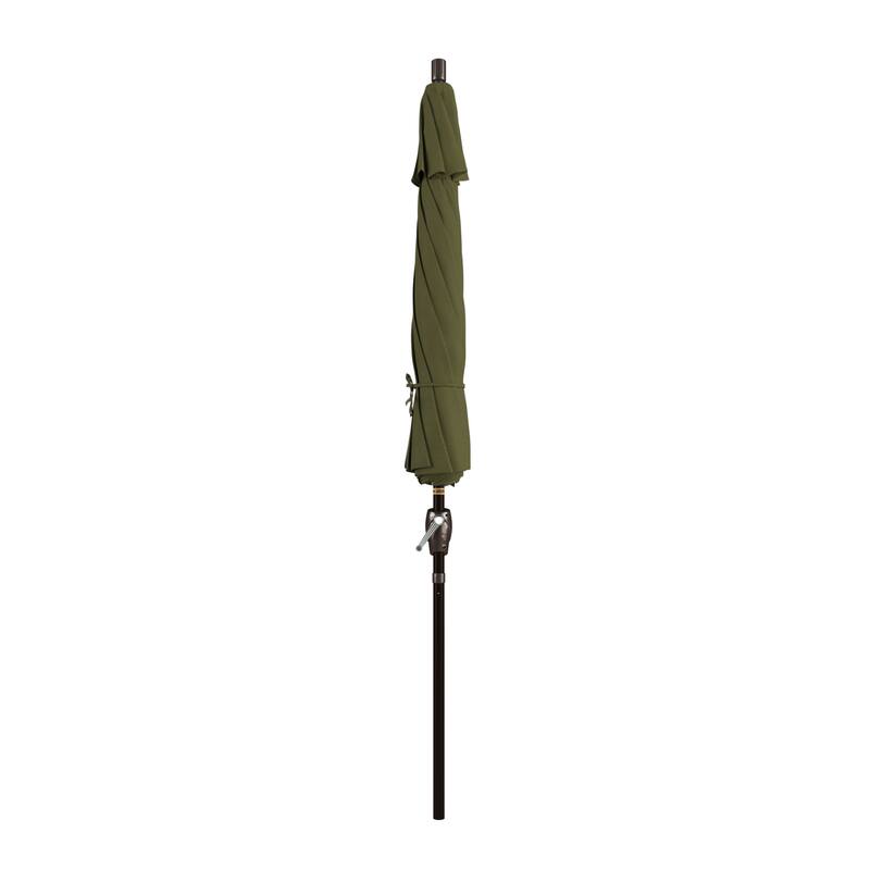 California Umbrella 9' Round Crank Lift Push Button Tilt Bronze Aluminum Patio Umbrella Sunbrella