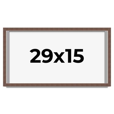 29x15 Shadow Box Frame Brown | 1.125 inches Deep Real Wood Rustic