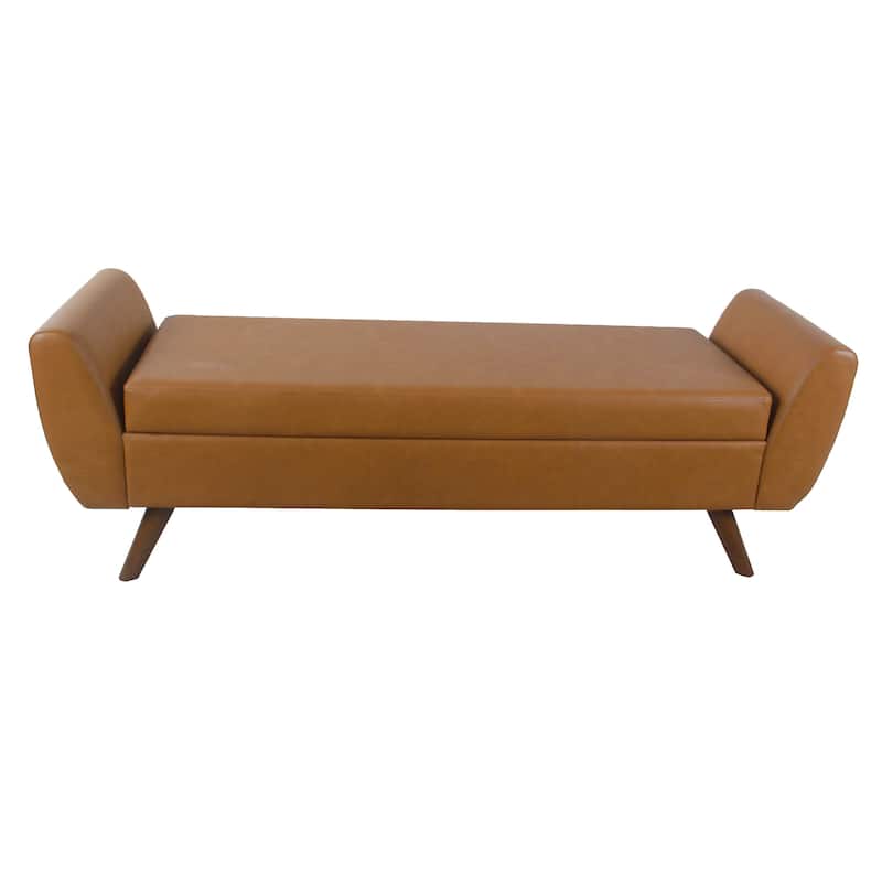 HomePop Modern Storage Bench with Wood Legs