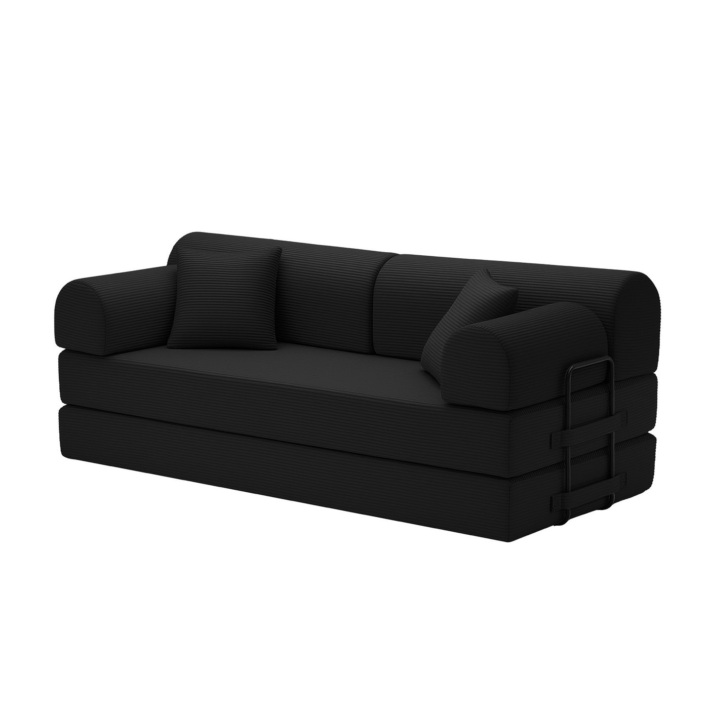 Convertible Sleeper Sofa Bed Corduroy Folding Mattress Couch with Fixed-Shape Frame