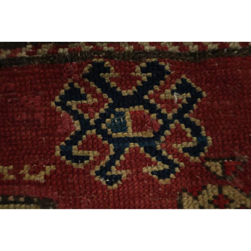 Hand Knotted Oriental 100% Wool Carpet Traditional Tribal Red Kazak Area Rug - 5' 6'' X 3' 3''