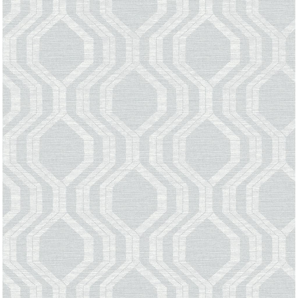 A-Street Prints Burton Pewter Modern Ogee Wallpaper