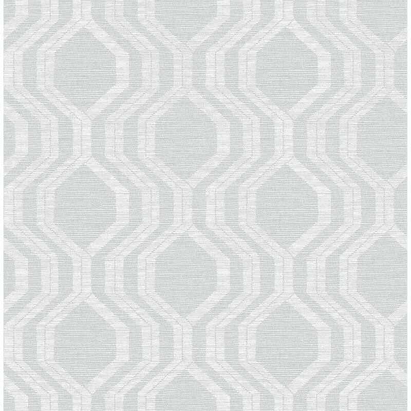 A-Street Prints Burton Pewter Modern Ogee Wallpaper