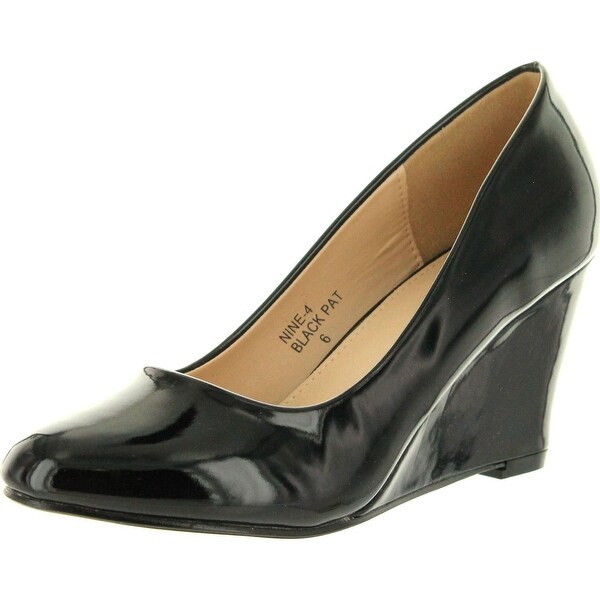 Bella Marie Womens Nine-4 Wedge Pumps Shoes - Black