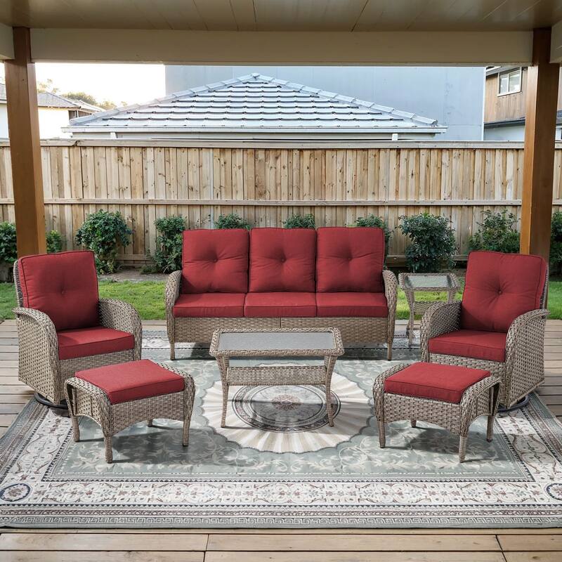 Gymojoy Outdoor Wicker Patio Furniture Sofa Chair Set Weather-Resistant