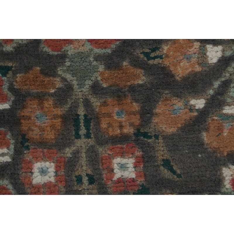 Hand Knotted Oriental 100% Wool Carpet Traditional Floral Greys & Charcoal Tabriz Area Rug - 9' 9'' X 6' 6''