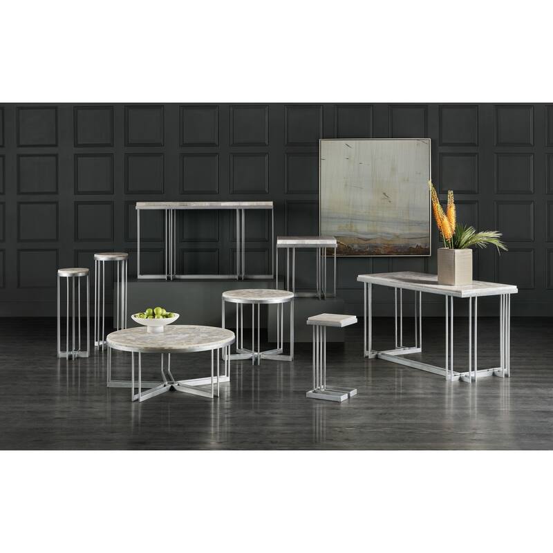 Hooker Furniture 5934-50001-00 Melange 12" Square Onyx and Steel End