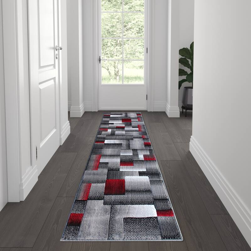 Modern Geometric Style Color Blocked Indoor Area Rug