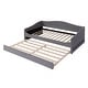 preview thumbnail 33 of 34, Teddy Fleece Twin Size Upholstered Daybed with Pull-out Trundle Bed and LED Light, Sofa Bed Frame for Bedroom Apartment