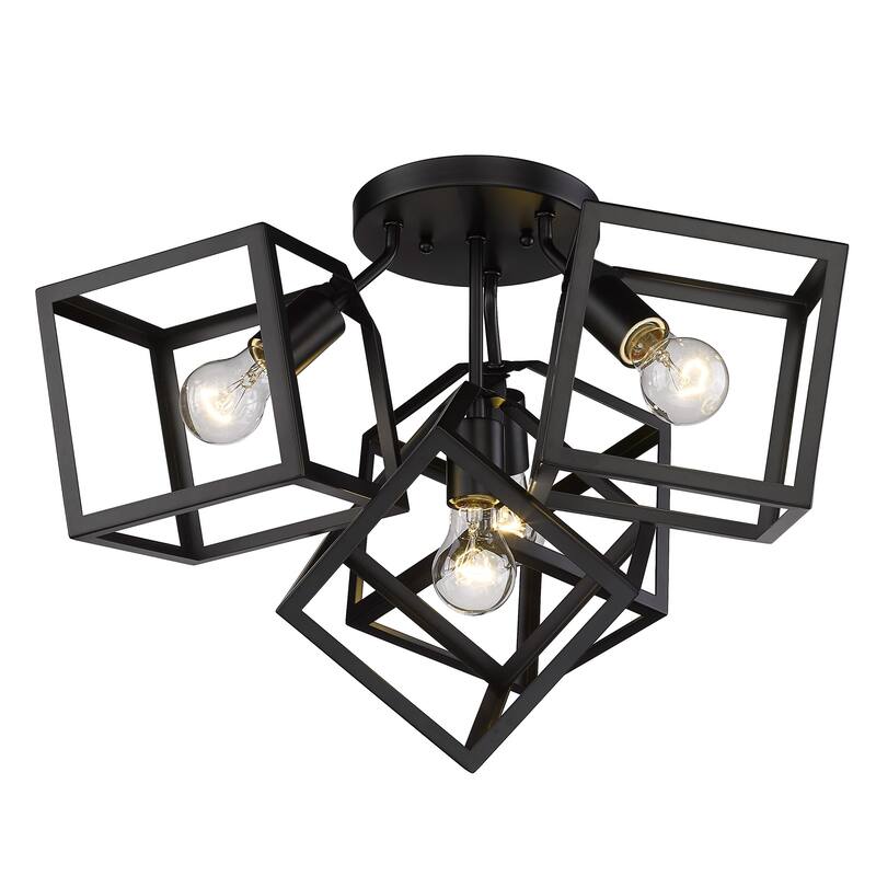 Golden Lighting 2086-4SF Cassio 4 Light 24" Wide Semi-Flush Square