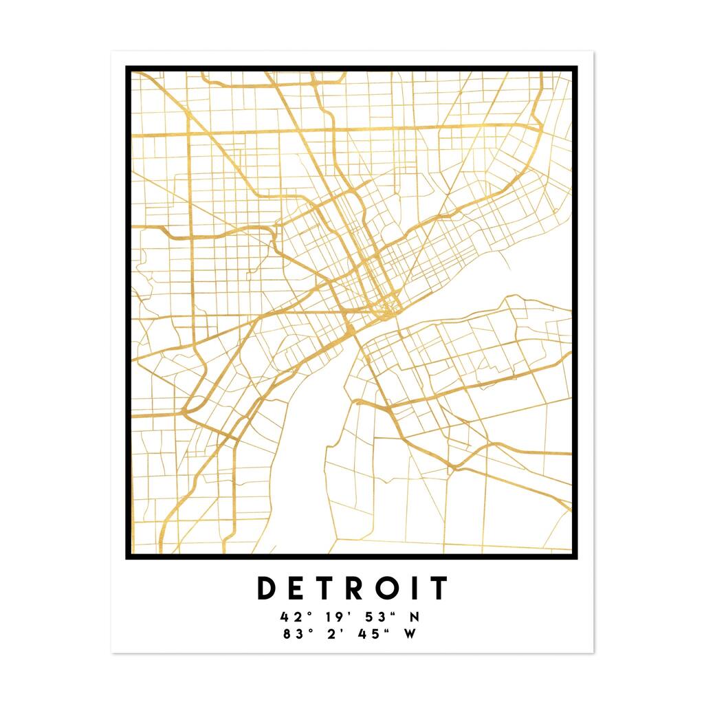 Detroit Michigan Detroit Street Map Maps Minimal Art Print/Poster