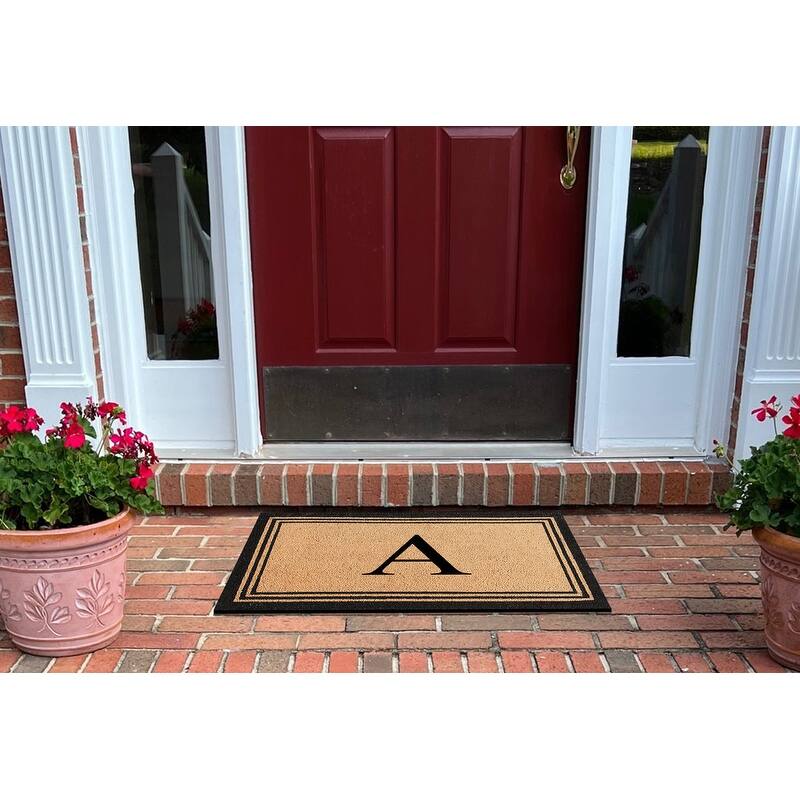 A1HC Natural Coir Monogrammed Heavy Duty PVC Backing Doormat