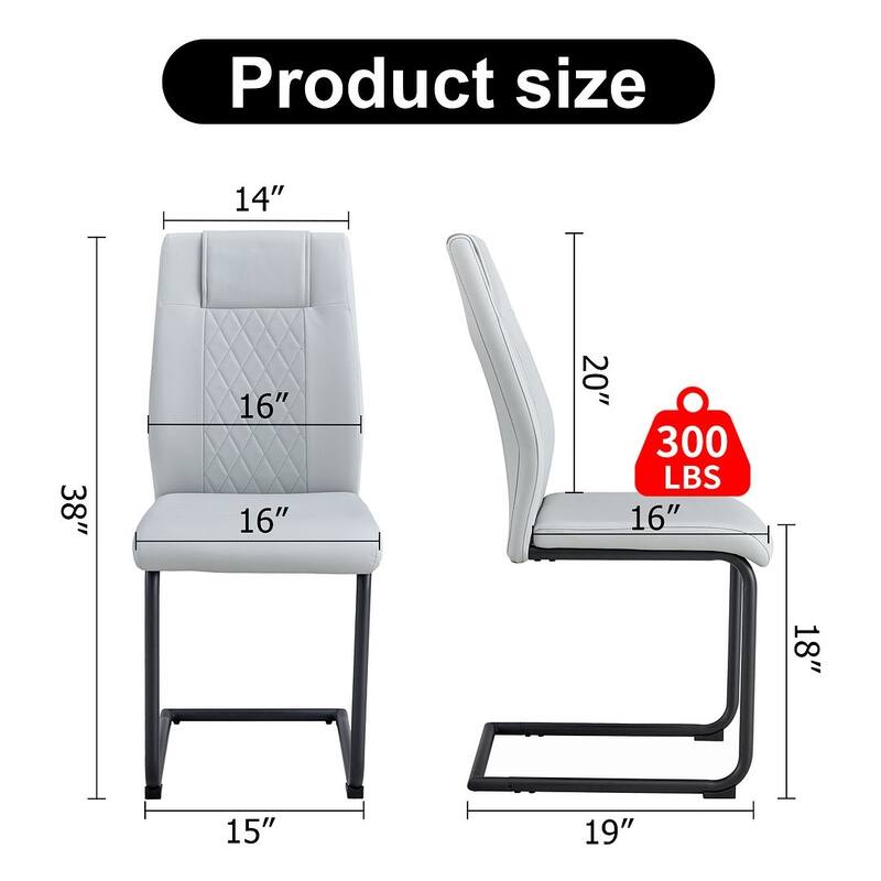 PU Leather Upholstered Dining Chair with Metal Feet