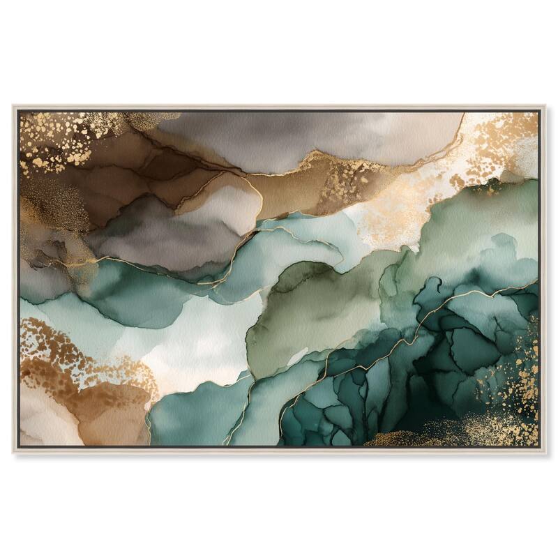 Golden Estuary I Canvas by Art Remedy - Silver - 30" x 20"
