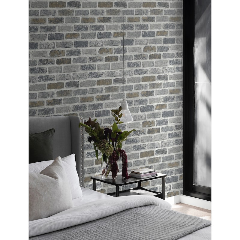 Seabrook Designs Vintage Faux Brick Non-Woven Unpasted Wallpaper - 20.9 in. W x 33 ft. L