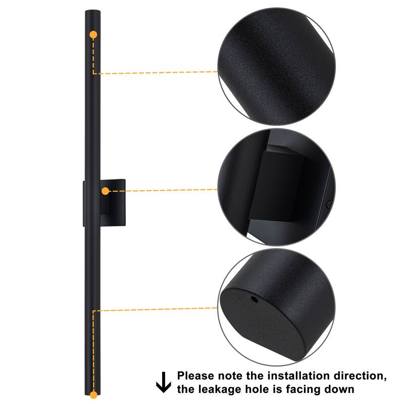 C Cattleya 2-Light Matte Black Dimmable Modern LED Outdoor Wall Sconce