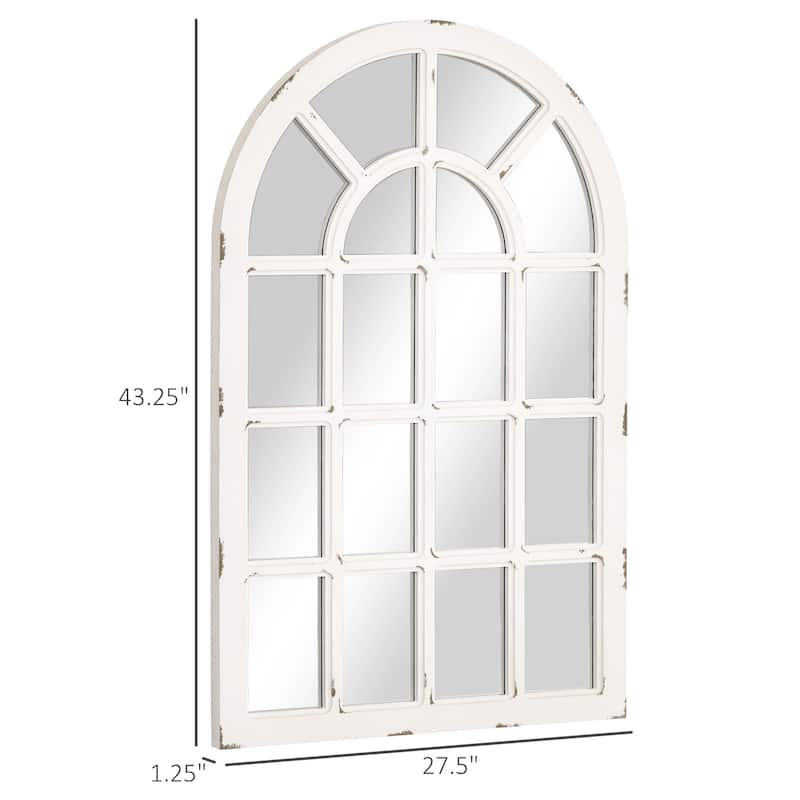 HOMCOM 43" x 27.5" Wall Mirror, Arch Window Mirror for Wall in Living Room, Bedroom - 43.25" x 27.5" x 1.25"